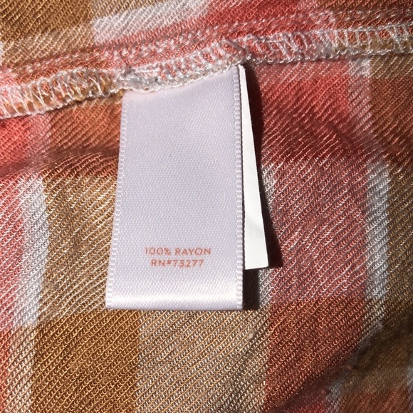 Lauren Conrad size XLarge Fall plaid boho top - Picture 6 of 6